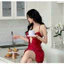 HT173 Váy ngủ sexy xoắn ngực kèm ĐỆM LÓT, đầm ngủ lụa dáng suông quyến rũ HT173 MÚT