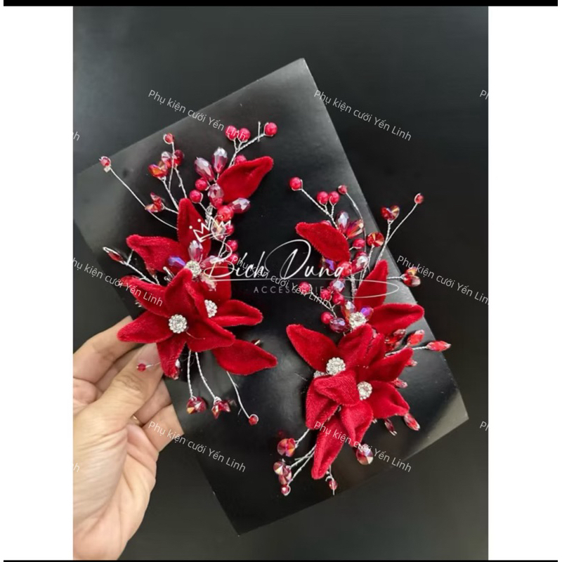 🪭🪭🪭CÀI TÓC CÔ DÂU MÀU ĐỎ (1 chiếc )-TT116|PHUKIENCUOIYENLINH