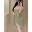 HT138 Váy ngủ sexy phối ren dáng suông đơn giản, đồ ngủ lụa dáng suông gợi cảm HT138