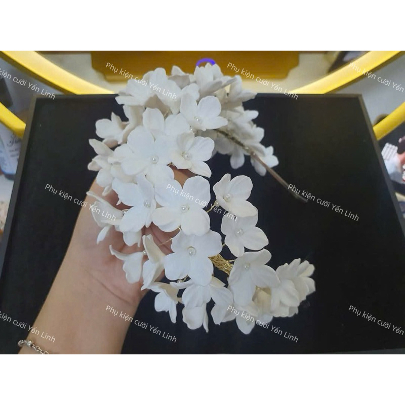 🔥🔥🔥Bờm cài tóc cô dâu hoa đất sét nhiều kích cỡ-TT2253|PHUKIENCUOIYENLINH