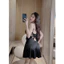HT133a Váy ngủ sexy phối ren dây đan lưng sang chảnh, đồ ngủ lụa dáng xoè gợi cảm HT133a