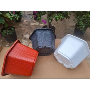 Chậu nhựa trồng cây lục giác FA380 cao 21 cm x rộng 33cm màu đỏ gạch siêu đẹp