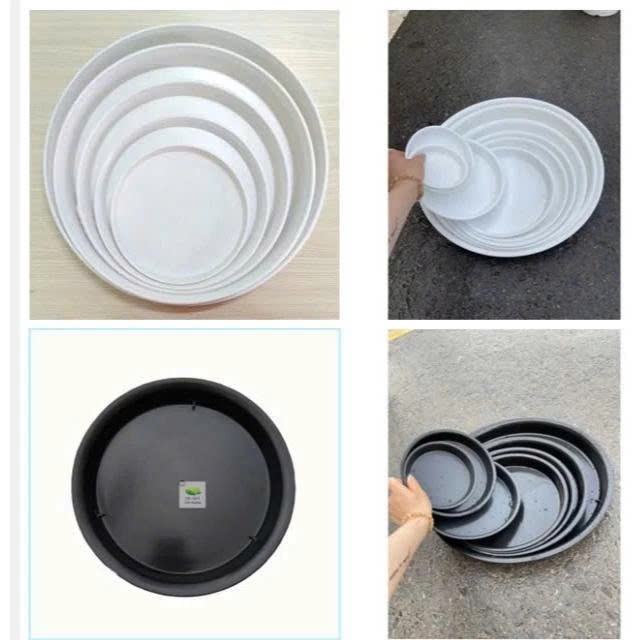 Đĩa lót size to chậu nhựa phi 40-45cm có màu trắng và đen