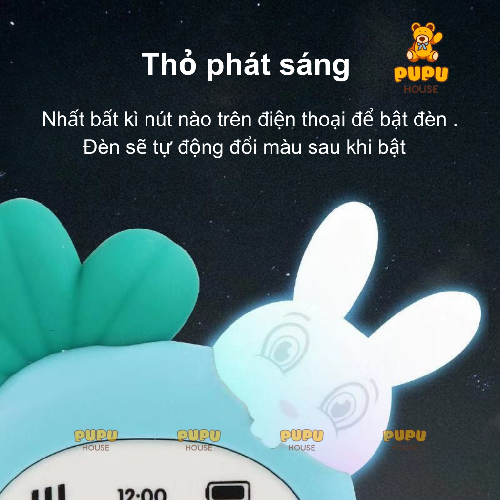 Điện Thoại Thỏ Cà Rốt Có Nhạc Điện Thoại Đồ Chơi Gặm Nướu Thỏ Gặm Cà Rốt Phát Nhạc Đèn Hình Thú - Đồ Chơi PUPU HOUSE