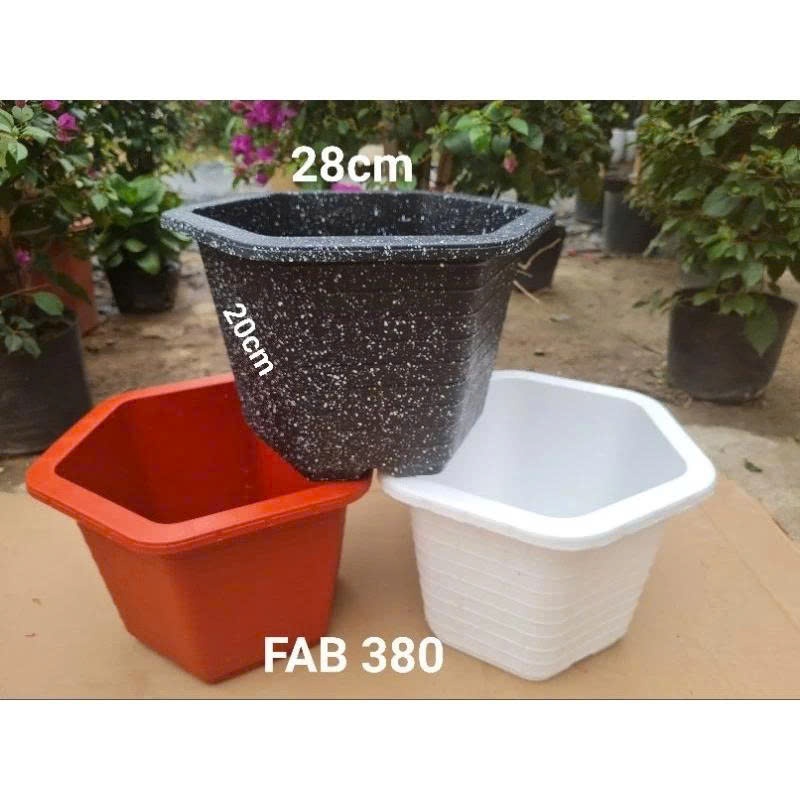 Chậu nhựa trồng cây lục giác FA350 cao 18 cm x rộng 28cm