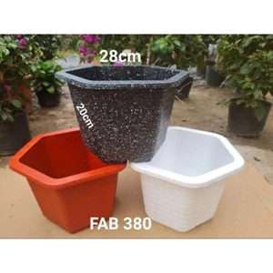 Chậu nhựa trồng cây lục giác FA350 cao 18 cm x rộng 28cm