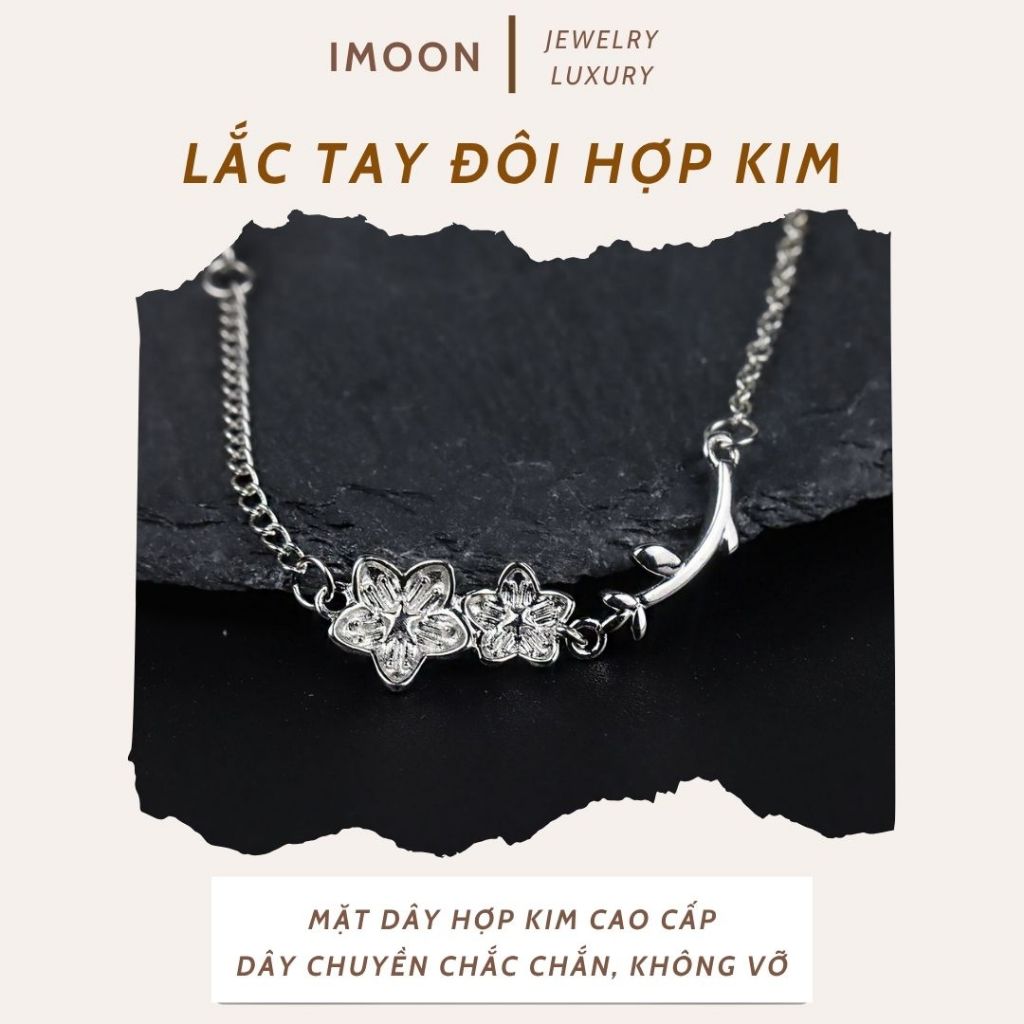 [ HỢP KIM BẠC ] Vòng Tay Đôi "Floral Wish" bạc S925 Không Gỉ Tặng Người Yêu, Lắc Tay Đôi Tình Yêu IMOON018