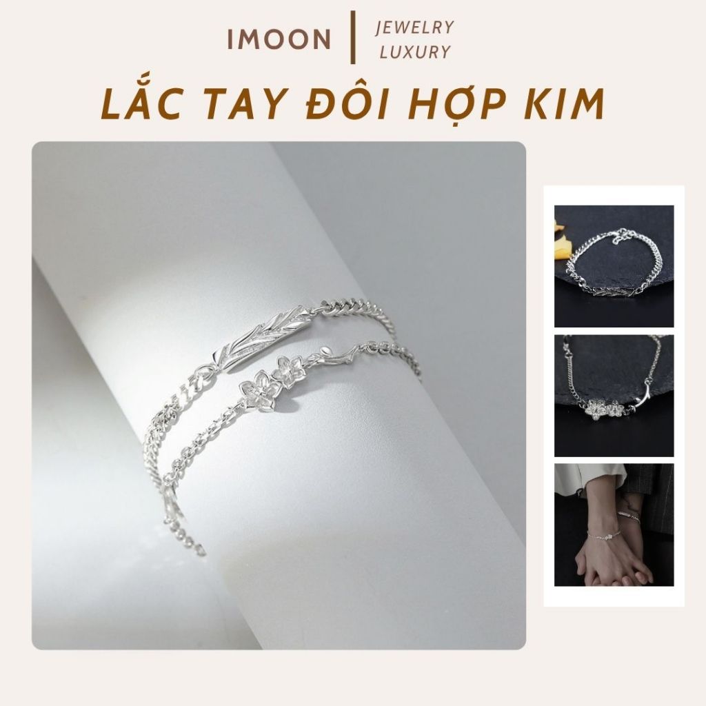 [ HỢP KIM BẠC ] Vòng Tay Đôi "Floral Wish" bạc S925 Không Gỉ Tặng Người Yêu, Lắc Tay Đôi Tình Yêu IMOON018