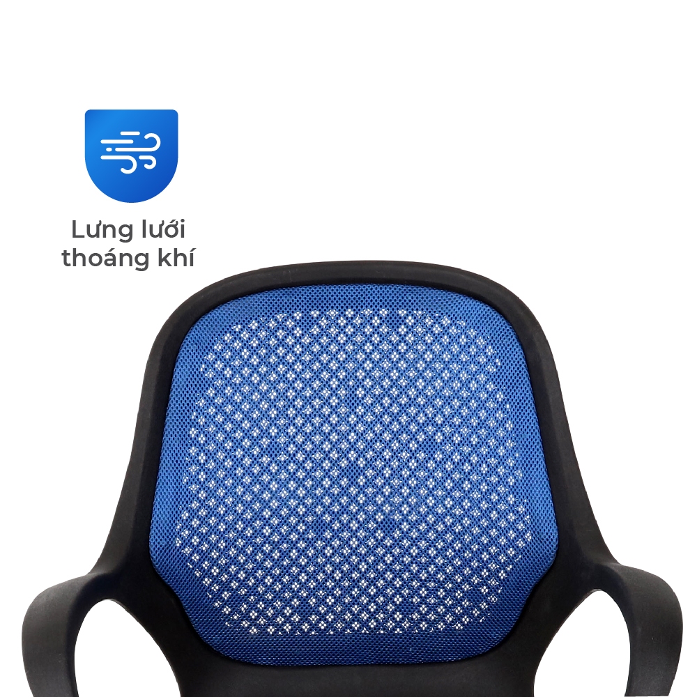 Ghế văn phòng Dona QUI PHÚC, lưng lưới, dễ lắp đặt, chắc chắn, bền bỉ, chân xoay 360 độ, linh hoạt