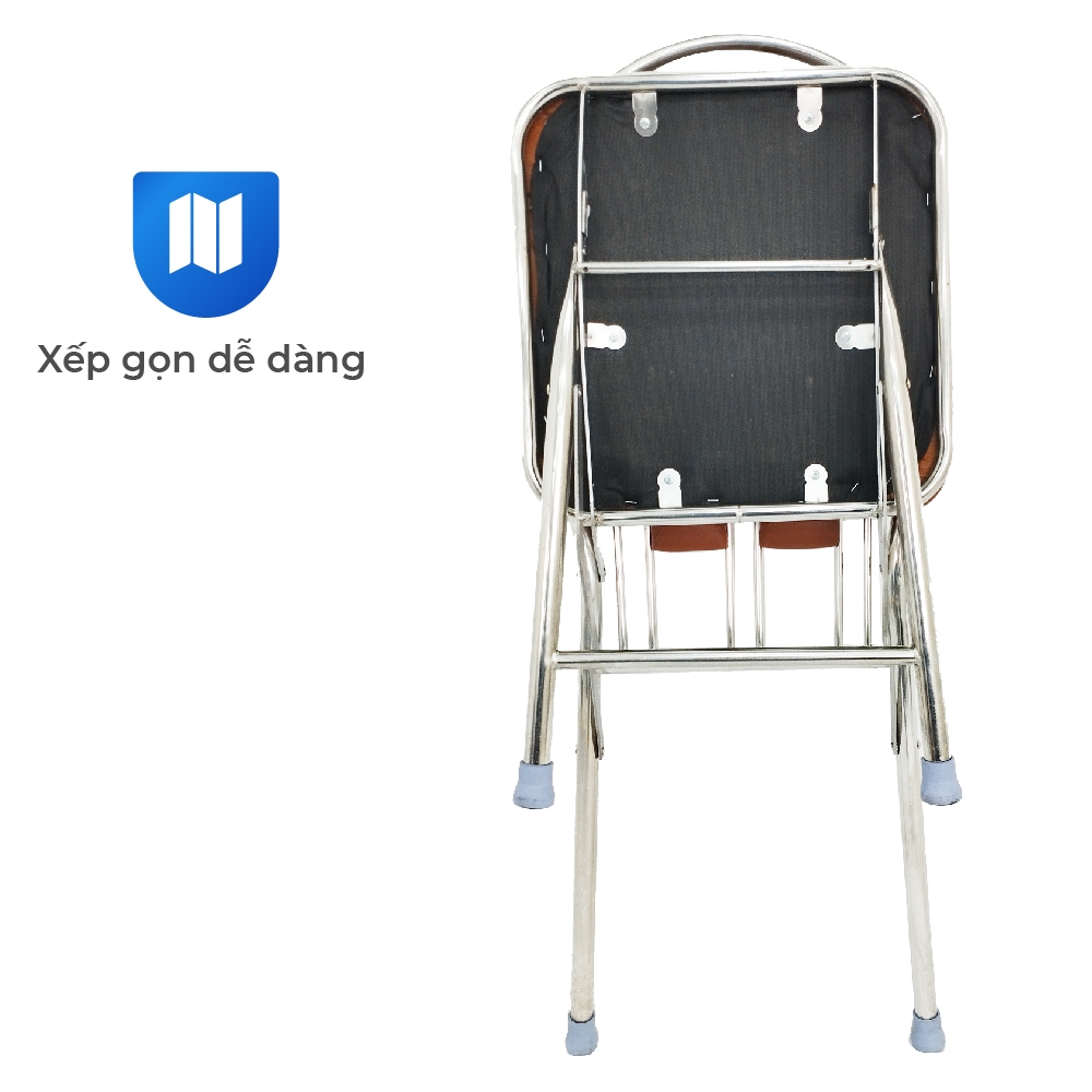 Ghế lưng tựa gấp gọn Win QUI PHÚC, xếp gọn dễ dàng, nệm ngồi thoải mái, dùng cho bàn cao 75cm