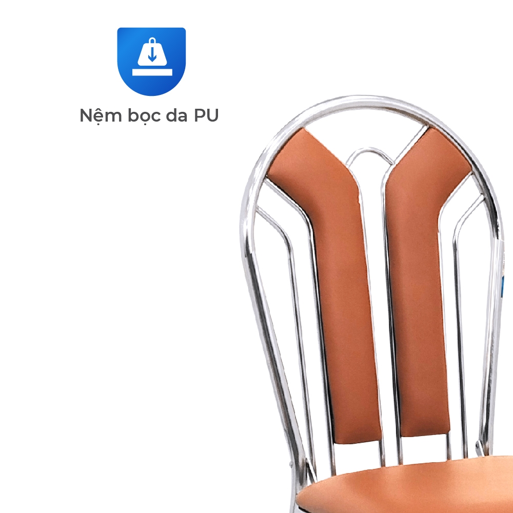 Ghế lưng tựa gấp gọn Win QUI PHÚC, xếp gọn dễ dàng, nệm ngồi thoải mái, dùng cho bàn cao 75cm