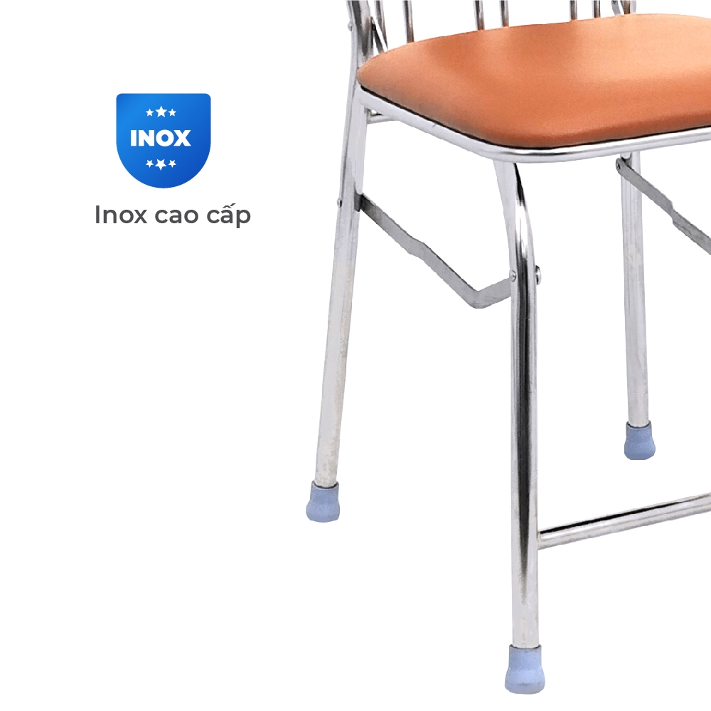 Ghế lưng tựa gấp gọn Win QUI PHÚC, xếp gọn dễ dàng, nệm ngồi thoải mái, dùng cho bàn cao 75cm