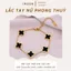 Vòng tay nữ IMOON Five Four Leaf Clovers Bracelet Silver , lắc tay cỏ 4 lá IMOON009