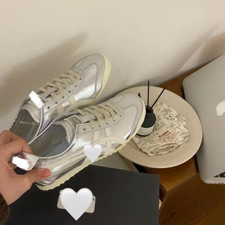 Giày thời trang Onit_suka Tig_er nữ sliver màu bạc đế đệt dáng thể thao siêu êm nhẹ , sneaker đế thấp dễ thương cao cấp
