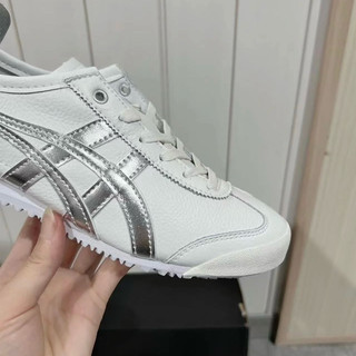Giày thời trang Onit_suka Ti_ger bigsize nữ đế bệt màu trắng bạc cao cấp , sneaker thời trang nữ cao cấp da xịn êm nhẹ