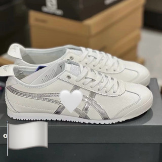 Giày thời trang Onit_suka Ti_ger bigsize nữ đế bệt màu trắng bạc cao cấp , sneaker thời trang nữ cao cấp da xịn êm nhẹ