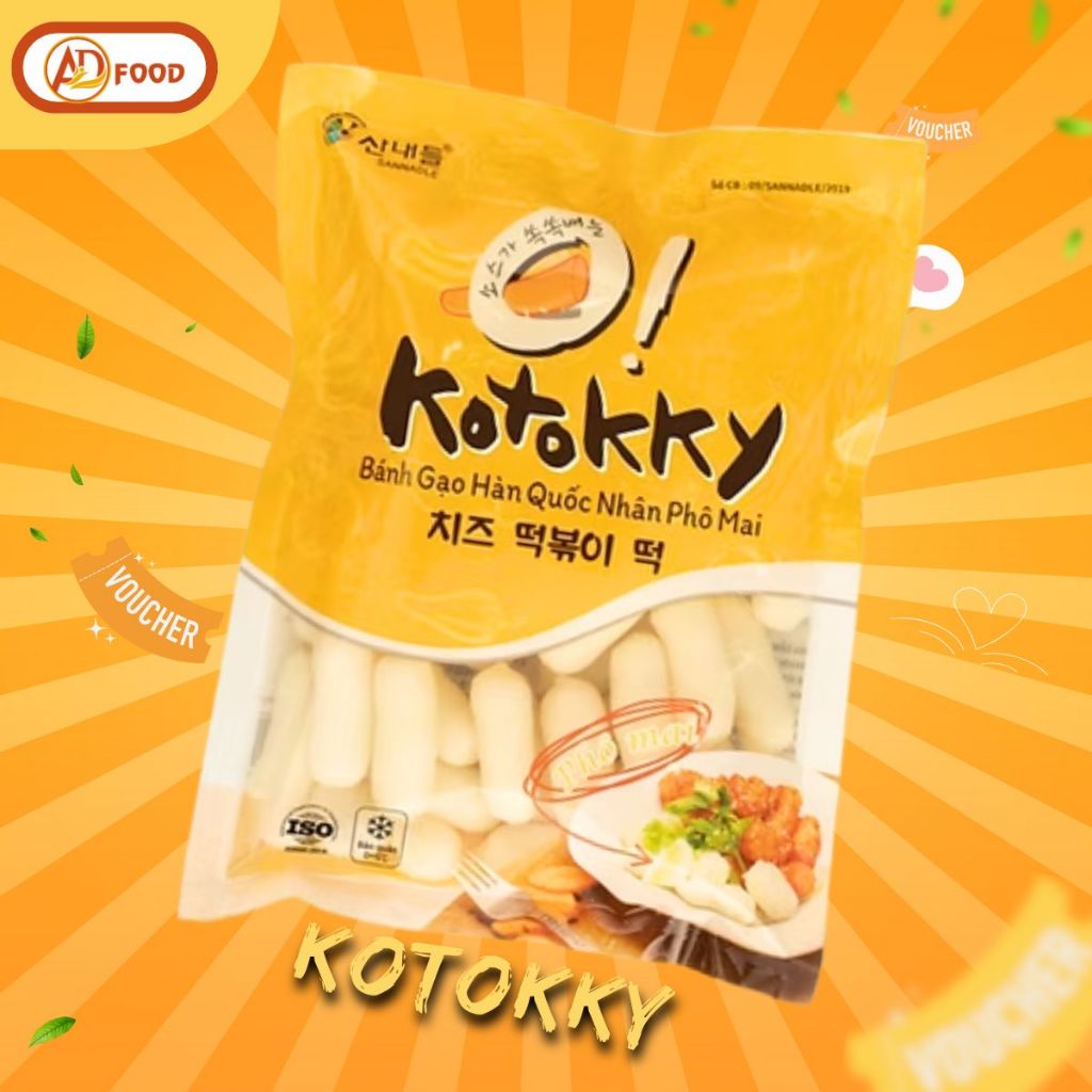 1kg bánh gạo tokbokki nhân phô mai sannadle