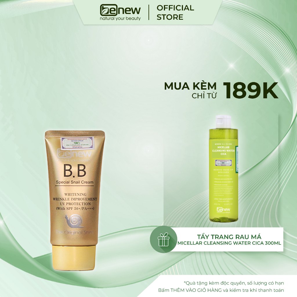 Kem nền và che khuyết điểm cao cấp BENEW Special Snail Cream 50ml ...