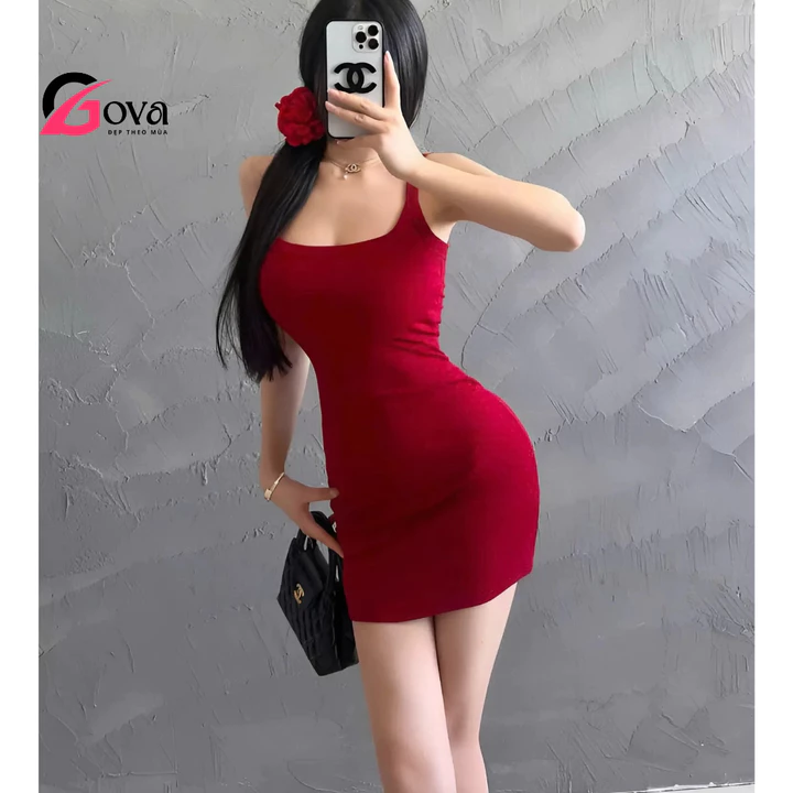 Đầm HAI DÂY BẢN TO Ôm Body Chất Borip Cotton, Váy hai dây ngắn Sát Nách Siêu Sexy Mặc Đi Chơi, Đi Tiệc GOVA DB53