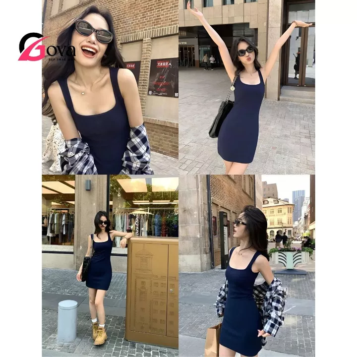 Đầm HAI DÂY BẢN TO Ôm Body Chất Borip Cotton, Váy hai dây ngắn Sát Nách Siêu Sexy Mặc Đi Chơi, Đi Tiệc GOVA DB53