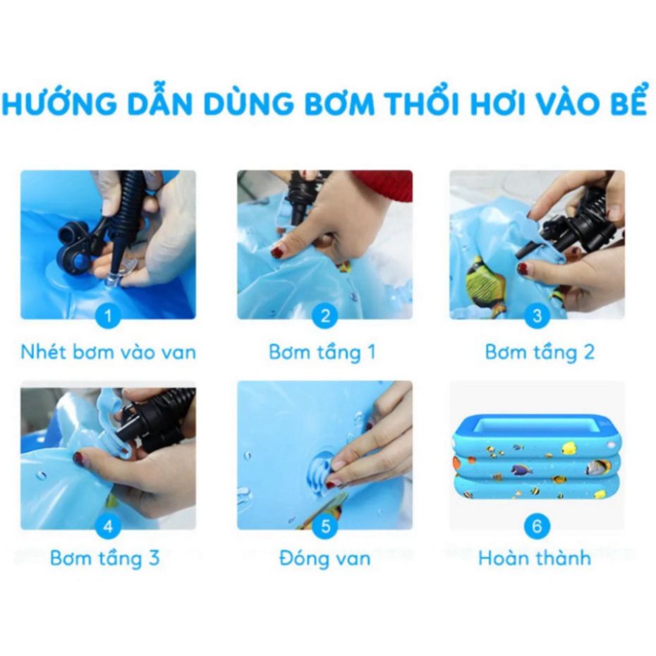 Bể Bơi Cho Bé - Phao Bơi Cỡ Lớn Đủ Kích Thước 3 Tầng Có Đế Chống Trơn Trượt Chất Liệu Dày Cao Cấp
