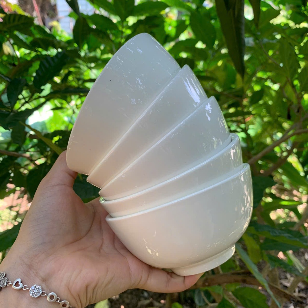 combo 6  Bát ăn cơm trắng trơn đẹp rẻ