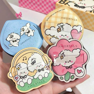 Bông Mút Trang Điểm Kem Nền Amortals Siêu Mềm Dễ Tán Kèm Hộp Đựng (2 Cái/set)