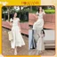 Set áo kiểu mix chân váy xoè phong cách Hàn Quốc, Set váy nữ dáng dài tiểu thư Hoadanbistore