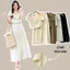 Set áo kiểu mix chân váy xoè phong cách Hàn Quốc, Set váy nữ dáng dài tiểu thư Hoadanbistore