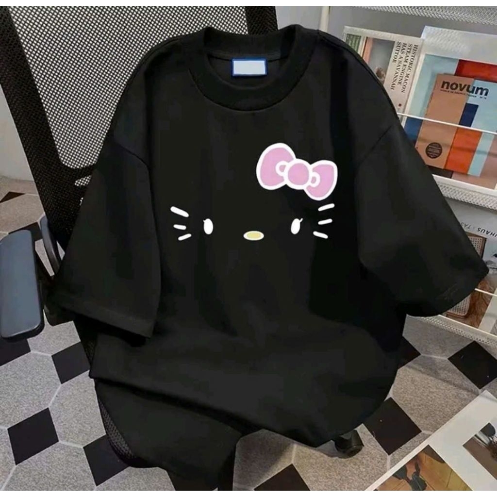 Áo phông form rộng tay lỡ chất vải cotton , áo cổ tròn nam nữ unisex- mèo đơn giản