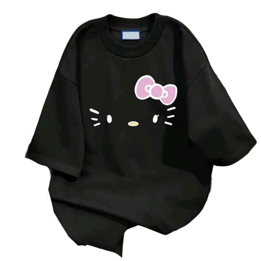 Áo phông form rộng tay lỡ chất vải cotton , áo cổ tròn nam nữ unisex- mèo đơn giản