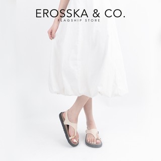 Erosska - Sandal xỏ ngón đi biển kiểu dáng đơn giản năng động màu đen cao 2cm - SE013