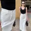 YURI JEANS - Chân Váy Jean Nữ DÁNG DÀI May Viền Túi Cuốn (Mã 7123) Women Nhung