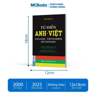 Sách - Từ Điển Anh - Việt Phiên Bản Bìa Đen - Giải Nghĩa Đầy Đủ Ví Dụ Phong Phú