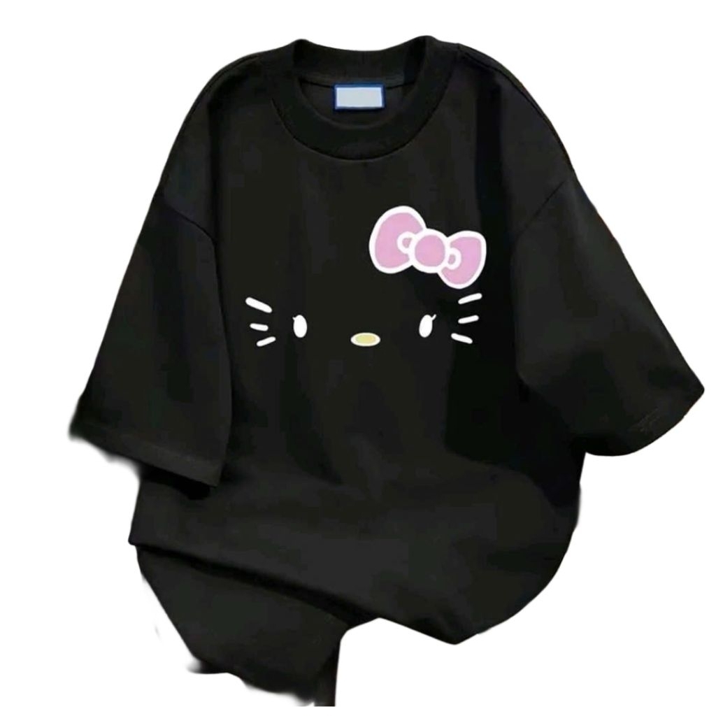 Áo phông form rộng tay lỡ unisex - mèo Đơn giản xinh xắn