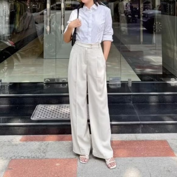 (BomoHouse) Quần suông công sở ATG* xuất hàn bigsize fulltag - dư xịn.
