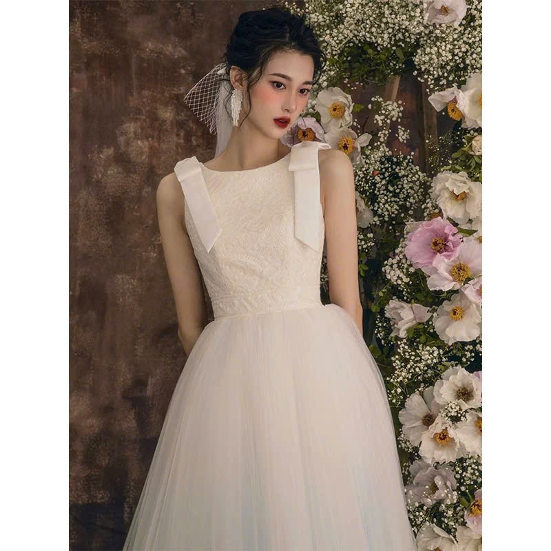 Đầm Hở Lưng Cao Cấp Phối Nơ Vai – Sang Trọng, Nữ Tính