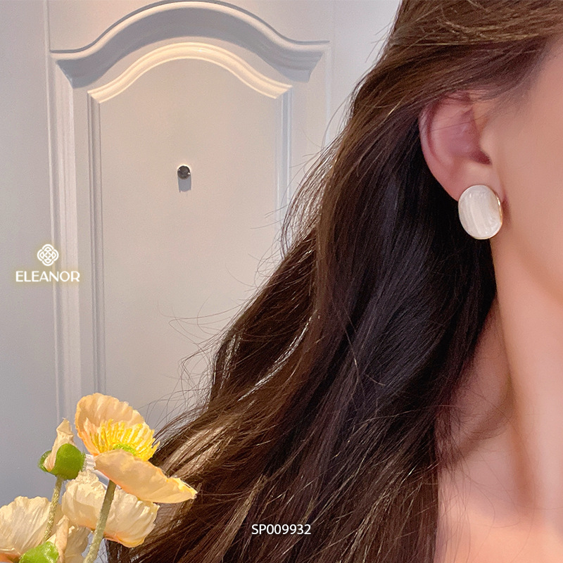 Bông tai nữ chuôi bạc 925 Eleanor Accessories hình tròn phụ kiện trang sức khuyên tai 9932