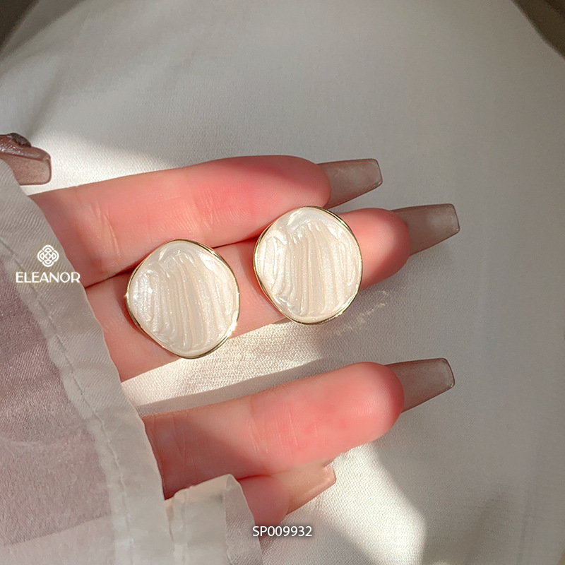 Bông tai nữ chuôi bạc 925 Eleanor Accessories hình tròn phụ kiện trang sức khuyên tai 9932