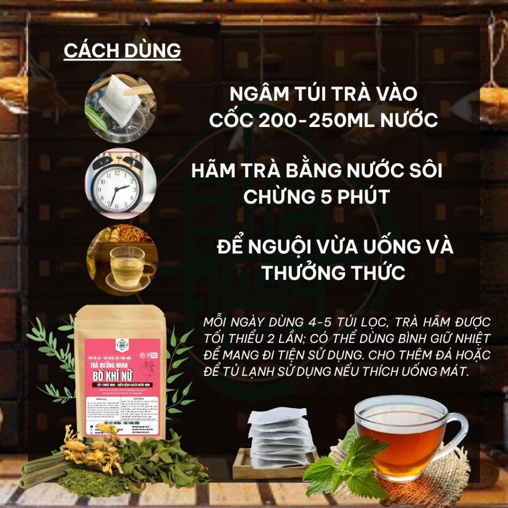 Bộ - Trà Dưỡng Nhan Bổ Khí Huyết -Bội Lan Đường- Ấm Tử Cung