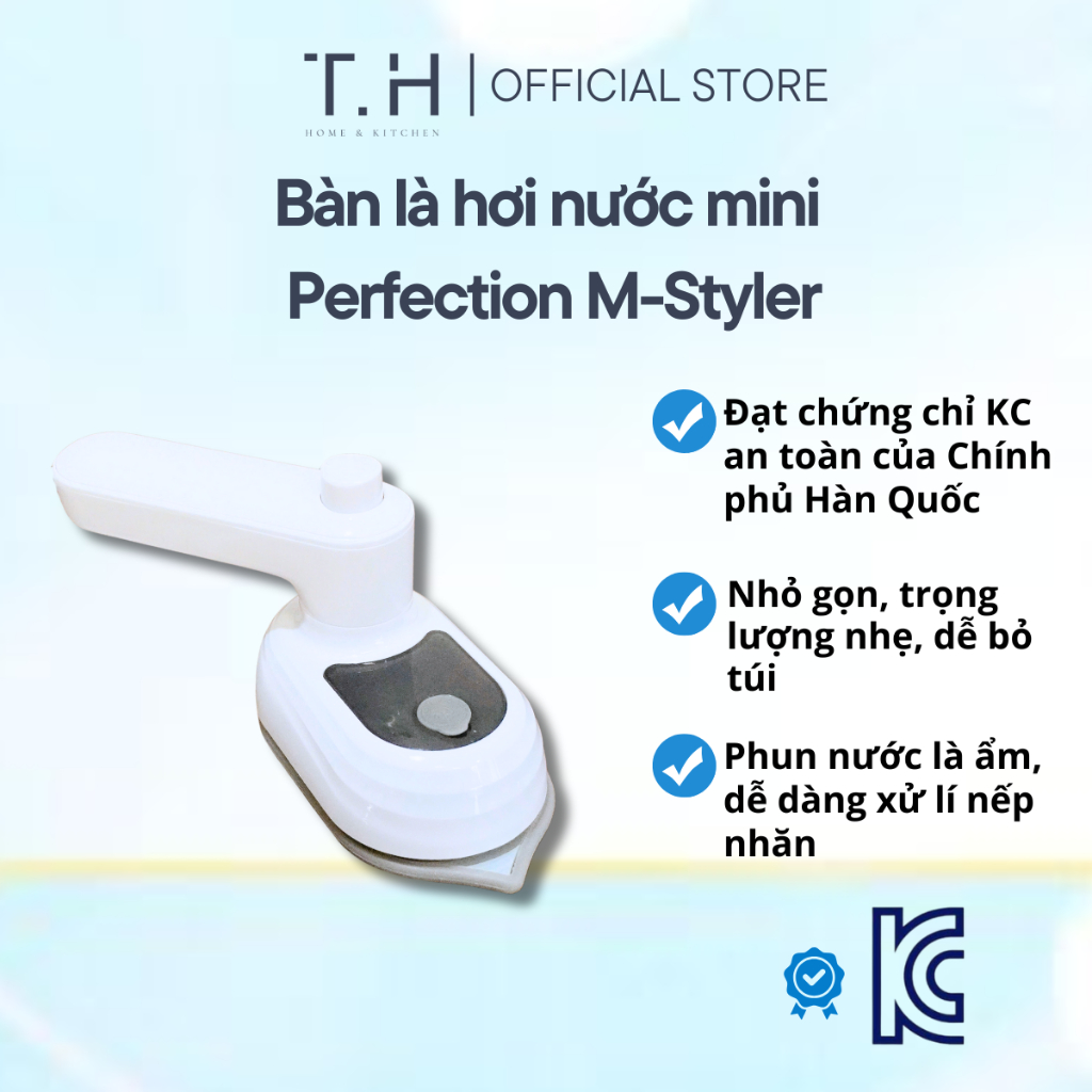 Bàn Là Phun Ẩm Mini M-Styler Hàn Quốc – Nhỏ Gọn, Du Lịch, Là Mọi Ngóc Ngách, Chứng Nhận KC An Toàn