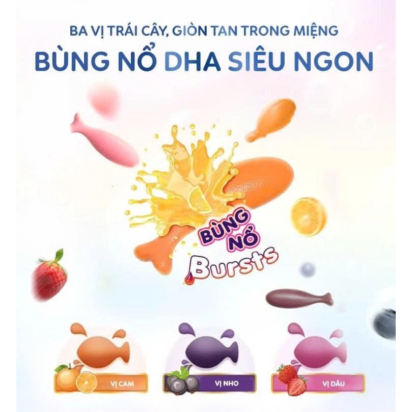 Viên Nhai Dầu Cá Ba Màu Nature's Way Omega-3 Fish Oil Trio Hỗ Trợ Tốt Cho Não Bộ Và Mắt Bé 60 Viên