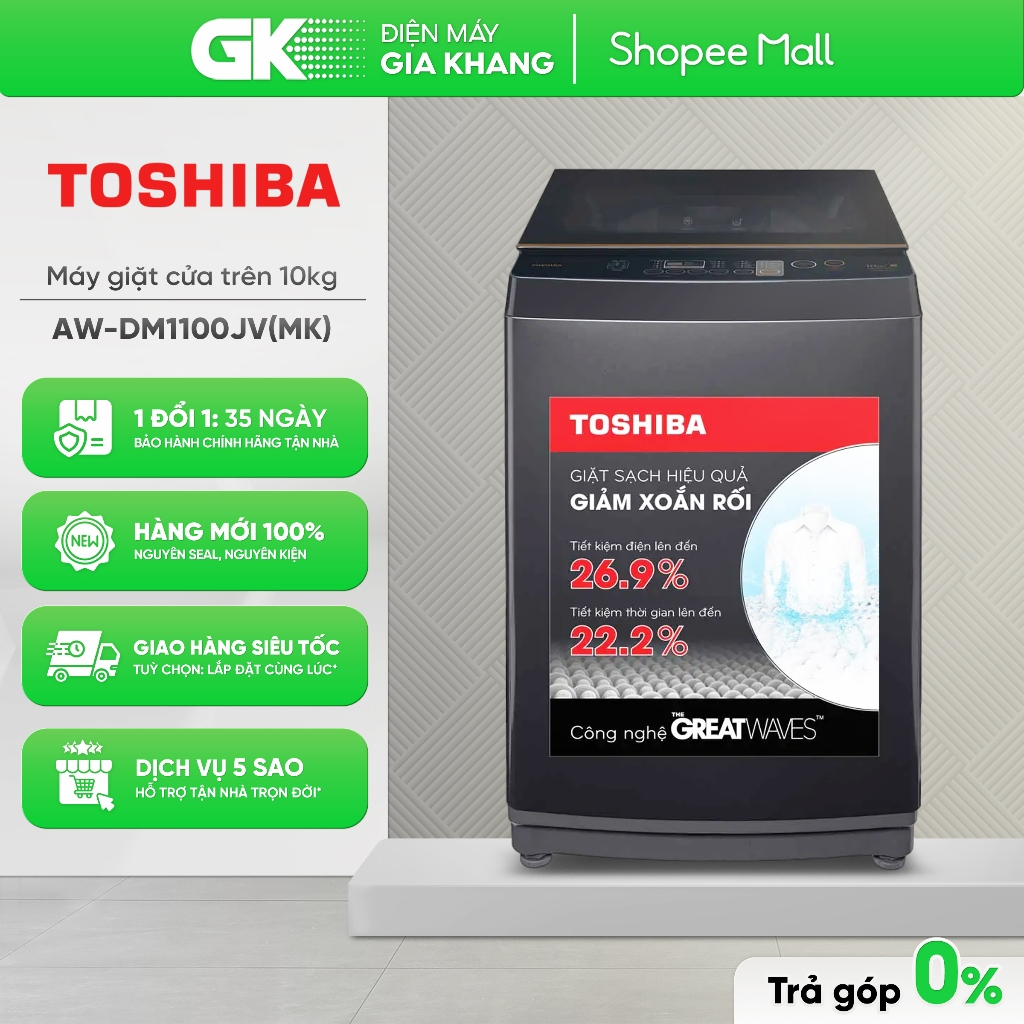 AW-M905BV(MK) | AW-M1000FV(MK) | AW-M1100JV(MK) | AW-DM1100JV(MK) - Máy Giặt TOSHIBA [Freeship HCM] | BigBuy360 - bigbuy360.vn