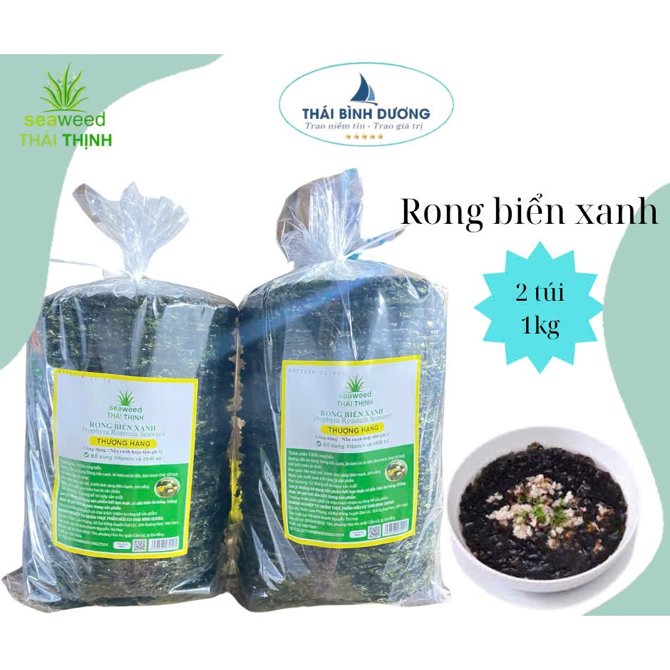 Rong biển khô/ rong xanh [ Rong nấu canh, đặc sản vùng biển ] túi 500g ...