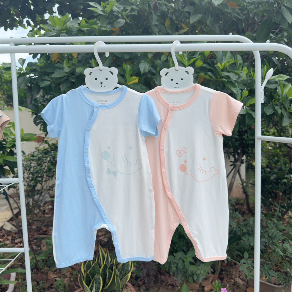 Body Đùi Cộc Tay Cho Bé Anminaza Vải Sợi Tre Mềm Mại Co Dãn - Hàng Chính Hãng AMI0141