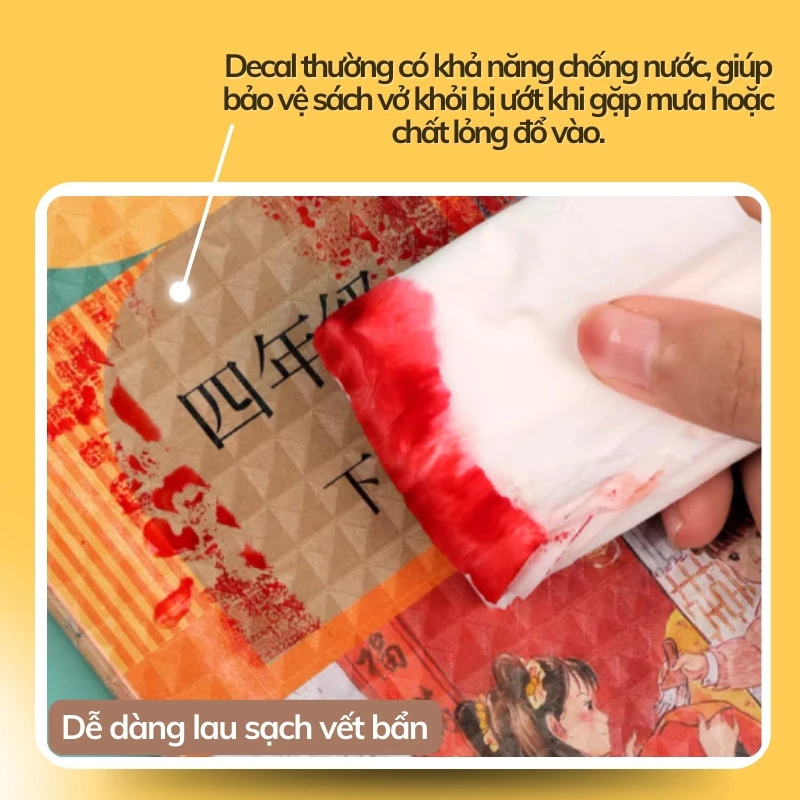 Sỉ combo 10 tập bọc sách decal, bọc vở đề can 3 kích thước cho bé từ lớp 1-12