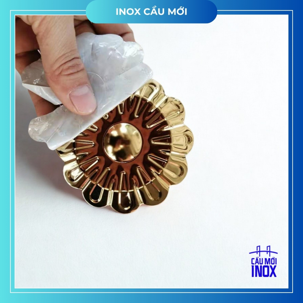 Hoa mai vàng, bạc, hoa cúc inox 304, đường kính 60mm đến 120mm, hoa văn trang trí cửa cổng