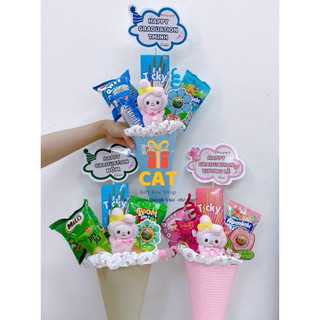 Quà tặng ốc quế mix cùng đồ dùng học tập , bánh kẹo , quà tặng tốt nghiệp , quà tặng sinh nhật , quà ốc quế đáng yêu