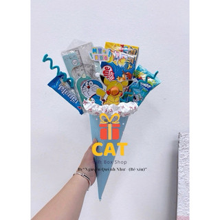 Quà tặng ốc quế mix cùng đồ dùng học tập , bánh kẹo , quà tặng tốt nghiệp , quà tặng sinh nhật , quà ốc quế đáng yêu