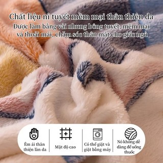 Ga Nỉ Nhung Sữa Mùa hè Mềm mại thân thiện với da 1m6 1m8 Bộ chăn ga gối đệm 3 món